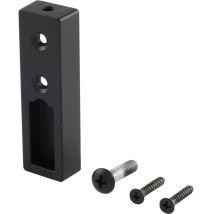 Grimme - Schrankrohrlager Endstück Ninos, Zamak Schwarz Matt Lackiert - Für Schrankrohr, Inkl. Schrauben, Höhe 78mm, Breite 23mm, Tiefe 14mm