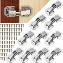 Schranktürscharnier mit Scharnierschrauben, unsichtbares Scharnier, Soft-Close-Küchenschranktürscharnier, 90-Grad-Scharnier für Möbeltür,