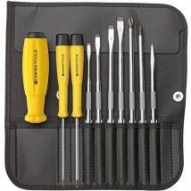 Schraubendreher-Satz esd m. Wechselklingen, 10-tlg. in Rolltasche - Pb Swiss Tools