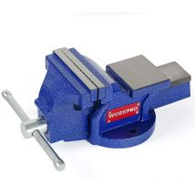 WORKPRO Schraubstock 100 mm – Backenöffnung 75 mm – lackierter Stahl – blau – 6914280008110