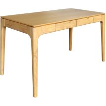 Sweeek - Schreibtisch Aus Heveaholz Und Mdf Mit Eschenfurnier 2 Schubladen