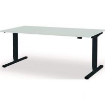 Schreibtisch levero H650-1250xB1800xT800mm anthrazitgrau/lichtgrau elektr.MAUSER