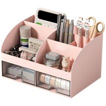Sinbinta - Schreibtisch Organizer - Büro-organizer Mit 6 Fächern Und 2 Kleinen Schubladen, Desk Storage Box Für Stiftehalter, Remote-control Und 