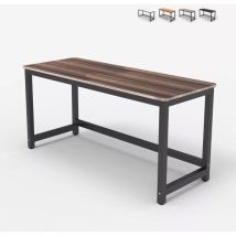 Rechteckiger Bürotisch 120x60cm Holz Metall Schwarz Modern Bridgeblack 120 - Nußbaum Dunkel