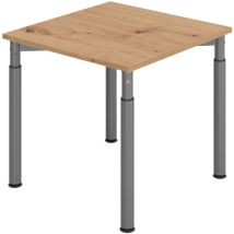 Bümö Schreibtisch Serie-y Quadrat: 80 X 80 Cm Asteiche Graphit