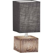 Schreibtischlampe Tischleuchte Beistelllampe Keramik Nachttischlampe Holzfarbe