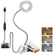 Schreibtischlampe- USB-Klemmlampe Lampen- Augen 8W led Leselampe- Kalt- und Warmweiß