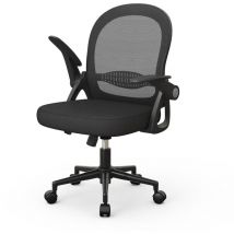 Naspaluro - Schreibtischstuhl mit Armlehnen höhenverstellbar Drehstuhl mit Rollen, Bürostuhl mit Verstellbaren Armlehnen, Schwarz