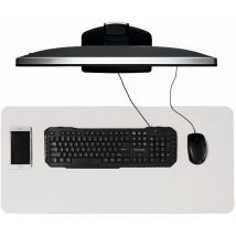 Schreibtischunterlage / Schreibtischmatte - 40x85 cm - PU-Leder - Weiss
