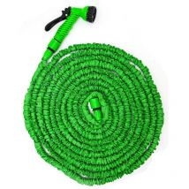 eyepower Hochwertiger Gartenschlauch Flexibler Wasserschlauch Schlauch 7,5-22,5m + 7fach Multifunktions Sprühkopf Grün