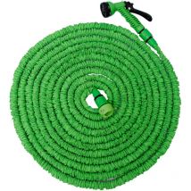 Hochwertiger Gartenschlauch Flexibler Wasserschlauch Schlauch 10m-30m + 7fach Multifunktions Sprühkopf Grün - Eyepower