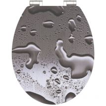 Schütte - Asiento de inodoro con cierre suave grey steel mdf con brillo