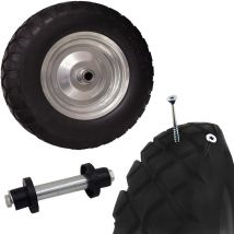 Baumarktplus - Schubkarrenrad Pannensicher Vollgummi 4.80/4.00-8 Grau/schwarz + Achse Ersatzrad Reifen Pu