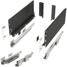 So-tech - Schubladensystem junker slim anthrazit h: 167 mm Push to Open bis 35 kg belastbar mit 13 mm schlanken Schubladenzargen - Nennlänge 500 mm