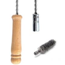 Holzbrink - Schubstange Kesselstab flexibel Holzgriff M12 Länge 100cm + 40 mm Heizkesselbürste Kesselbürsten Ofenbürste Ofenrohr reinigen