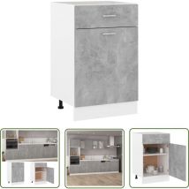 The Living Store Schubunterschrank Betongrau 50x46x81,5 Cm Holzwerkstoff - Küchenmöbel - Holzschrank - Untertischschrank - Grau - Betongrau