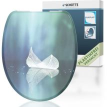 Schütte Duroplast WC-Sitz – Absenkautomatik – Florales Blattmotiv – Bruchsicher – Hygienisch – Universelles Standardmaß