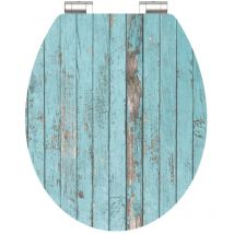 Schütte - Siège de toilette avec fermeture en douceur blue wood mdf