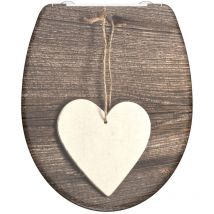 Schütte - Siège de toilette avec fermeture en douceur wood heart imprimé