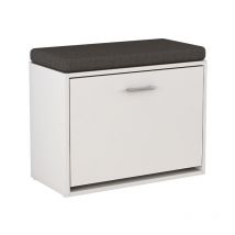 Schuhbank Georg, Weiß, 60 x 49.5 cm mit Auflage, Vicco