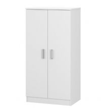 Schuhschrank 55x36x108 cm mattweiß mit 2 Türen – Russia