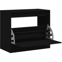 Schuhschrank Schwarz 80x42x69 cm Holzwerkstoff Vidaxl