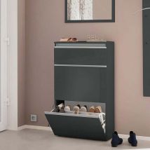 Schuhschrank 60cm 2 Klapptüren Platz Für 12 Paar Schuhe Magic Bata Ardesia