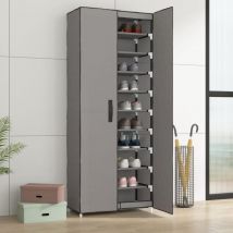 Bonnevie - Schuhschrank Grau 60x30x166 cm Stoff CFW708309