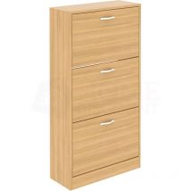 Home Discount - 3 Schubladen Schuhschrank Flur Aufbewahrung Schrank Stehschrank, Kiefer