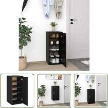 Longziming - The Living Store Schuhschrank Schwarz 32x35x70 cm Holzwerkstoff - Schuhschrank - Schuhregal - Garderobe - Aufbewahrung - Organisation