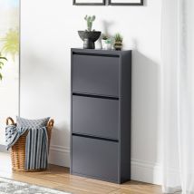 Schuhkipper Sokndal mit 3 Klappen Grau [en.casa]