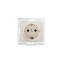 Kanlux - Enchufe de Schuko Recesado - retardante de llama abs - Crema - 16A - IP20