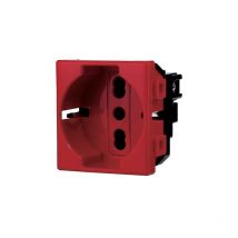 Kombinationssteckdose kompatibel Bticino Matix deutscher Standard 2P+T 10/16A rot farbe