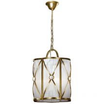 Schuller - Esparta 3 Light Lanterns Pendant Ceiling Light Antique Gold, White, E14