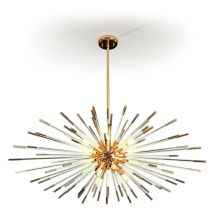 Evasión - Lampada a sospensione sferica, oro lucido-ambra, 9x G9 - Schuller