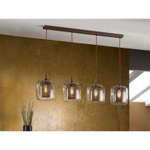Schuller Lighting - Schuller Fox - 4 Light Crystal Hanging Ceiling Mesh Pendant Brown, E27
