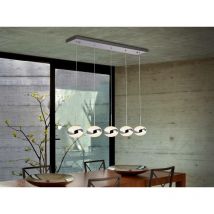 Lipse - Integrated led 5 Light Cluster Drop Bar Ceiling Pendant Chrome - Schuller