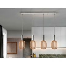 Schuller Micrón - Lampada a sospensione dimmerabile a barra diritta, cromo-oro
