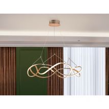 Schuller Molly Modern Dimmable LED Infinity Swirl Ring Designer Pendant Light Chrome with Remote Control