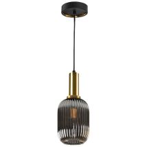 Schuller - Norma Globe Pendant Ceiling Light Black, Brass Glass, E27