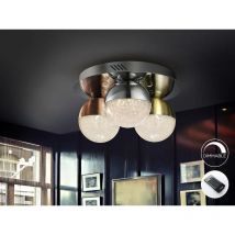 Schuller Sphere - Plafoniera da incasso a led dimmerabile integrata con telecomando Cromo, ottone, rame