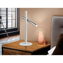 Schuller Varas - Lampada da tavolo a led integrata a 2 luci Bianco opaco, Cromo