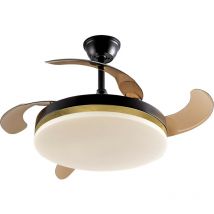 Akunadecor - Schuller Vento Ceiling Fan Matt Black And Gold Leaf 3000-6000K Remote Control