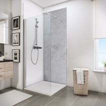 Schulte - Duschrückwand DecoDesign - Dekor Stein Grau-Hell, Wandverkleidung aus 3 mm Aluminium-Verbundplatte, Größe: 150 x 255 cm