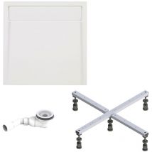 Duschwanne Brava - Aus Hochwertigem Sanitäracryl, Komplett Set Inkl. Fußgestell Und Ablauf, Farbe: Weiß, Größe: 100 X 100 Cm - Schulte
