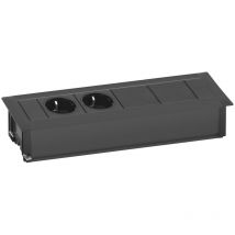 Evoline Frame-Dock Data Steckdosenleiste 2-fach, 2 freie Modulplätze schwarz