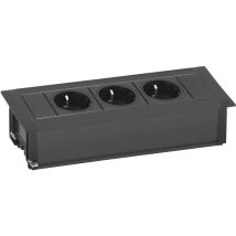 Evoline Frame-Dock Einbau Steckdosenleiste 3-fach Schukosteckdose schwarz