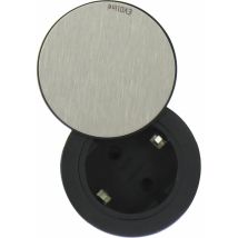Evoline - One Einbau Steckdose Mit Drehdeckel Ø 59 Mm 230v,edelstahl Schwarz