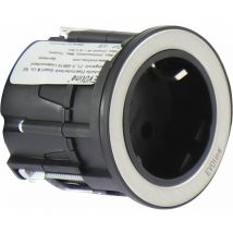 Evoline - One Einbau Steckdose Mit Abdeckring Ø 59 Mm 230v, Edelstahl Schwarz