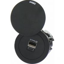 Evoline - One USB-Charger 2-fach Typ a+c, mit Drehdeckel, ks weiß